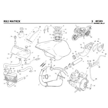 Chłodzenie- Zbiornik paliwa- Wydech Rieju Rs2 żółty 2005 2-suwowy