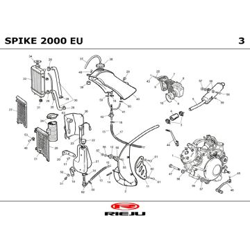 Chłodzenie- zbiornik paliwa- wydechowy Rieju Spike sport czarny 2004 2-suwowy