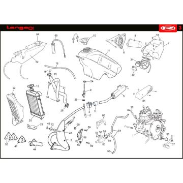 Chłodzenie- zbiornik paliwa- Wydech Rieju Tango pomarańczowy 2008 2-suwowy