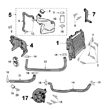 Układ Chłodzenia Peugeot Jet Force LC Wtrysk Niebieski
