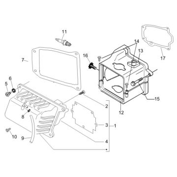 Lodówka - Pokrywa zaworów Vespa 25km 4-suwowy 2-zawór