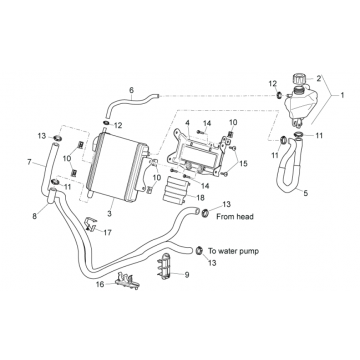 Układ chłodzenia Aprilia SR 50 H2O ie+carb 2004-2009