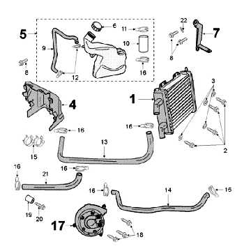 Układ chłodzenia Peugeot Jet Force LC biały