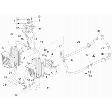 Układ chłodzenia Vespa GTS 250 ie 2005-2016 (bez ABS)