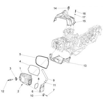 Piaggio Liberty 125 4-suwowy 3V IE pokrowiec na głowę ABS (IGET Euro 5)