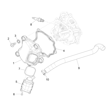 Piaggio Beverly 300 4T 4V HPE ABS E5 2021-2022 (EMEA)-Kopdeksel Piaggio Beverly 300 4T 4V HPE ABS E5 2021-2022 (EMEA)