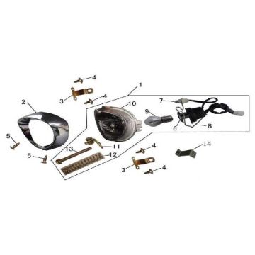 Lampa przedni AGM GT czarna