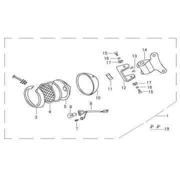 Lampa przedni AGM Joy brązowa