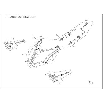 Lampa przedni AGM Venom biała