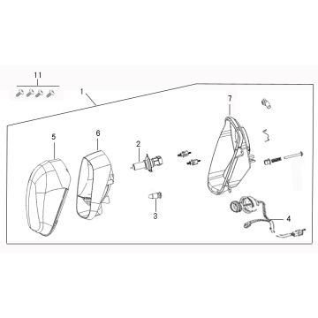 Lampa przedni Benzhou ZN50QT-36 czarna