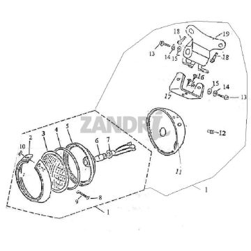 Lampa przednia BTC Grande Retro GT1 czarna kremowa