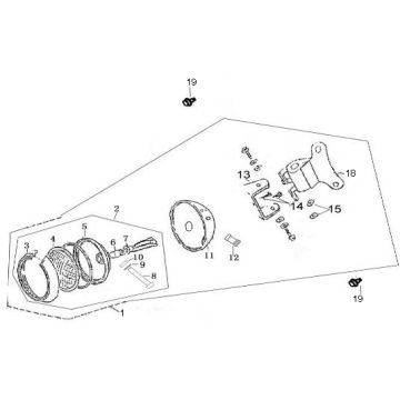Lampa przedni China Retro Extra mat czarny