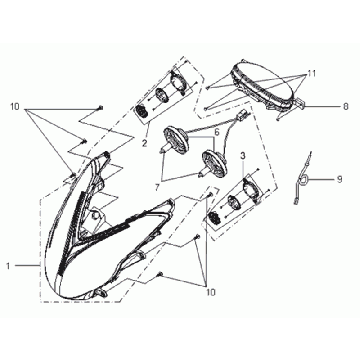Reflektor/deska rozdzielcza SYM VS125 euro3