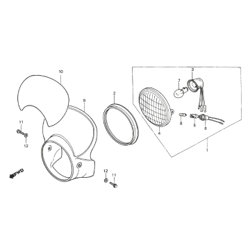 Honda MTX 50 spojler reflektorów i reflektorów