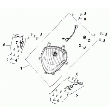 Lampa przednia Generic Roc czerwona 2010 2-suw 25