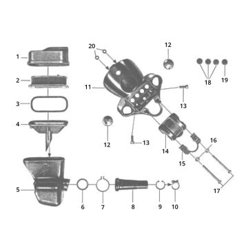 Zundapp C50 Sport 517-21LA reflektory i filtry