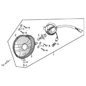 Reflektor Kpl Sym Fiddle II (BK-7C) obudowa