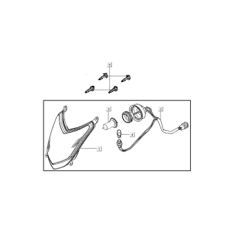 Reflektor kymco agility FR 12' 4-suwowy euro4 czarny