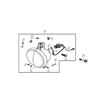 Reflektor Kymco Carry 4-suwowy wtrysk euro4 połysk czarny