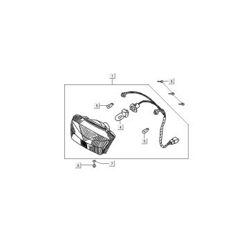 Lampa przedni Kymco DJ 2-suwowa Srebrna