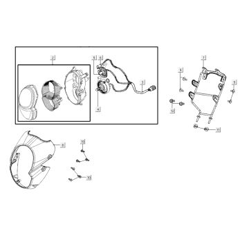 Lampa przedni Kymco K-Pipe 4-suwowa Biała