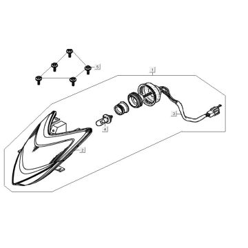 Lampka Przedni Kymco Maxxer 90 Czarny
