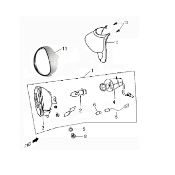 Lampa przedni Pronto San Remo brązowa