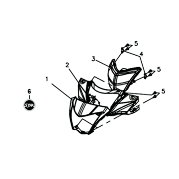 Reflektor/osłona miernika/lusterka Sym Symphony ST 200I Niebieski/Czarny/Srebrny