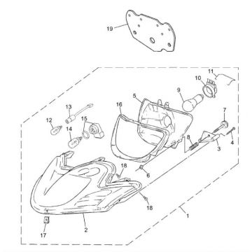 Lampa przednia Yamaha Jog-R LC 2-suwowa