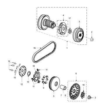 Wariator sprzęgła Peugeot Speedfight 2 AC E2 2-suwowy