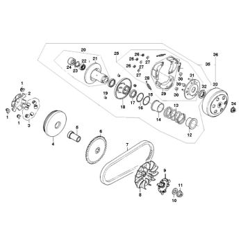 Wariator sprzęgła Peugeot V-Clic 4-suwowy Wariator sprzęgła Peugeot V-Clic 4-suwowy