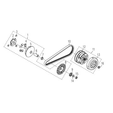 Wariator sprzęgła 3B3 50cc (Euro 4; po 2018 r.)
