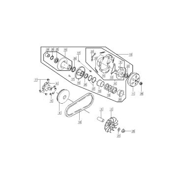 Sprzęgło - stringi Kymco New Sento 4-suwowe 50i złoto
