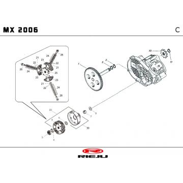 Sprzęgło Rieju MX niebieskie 2010 2-suwowe