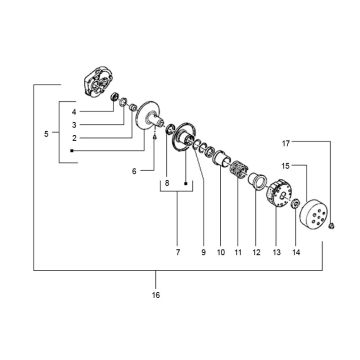 Sprzęgło Vespa Lx 25km 4-suwowy 2-zawór