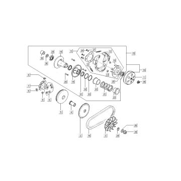 sprzęgła Kymco Super 8 4-suwowy (2007-2009) Czerwony czarny