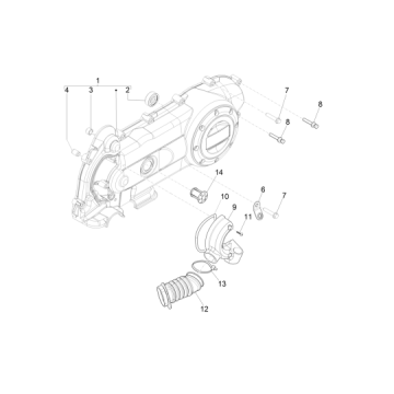 Pokrywa sprzęgła Vespa Primavera 4-suwowy 3-zaworowy (euro4 wtrysku iget)