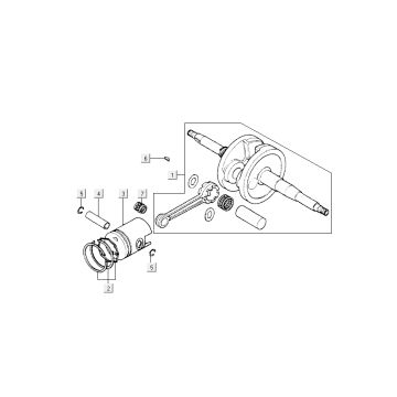 Wał korbowy - tłok Kymco People 2-suwowy ciemnoszary