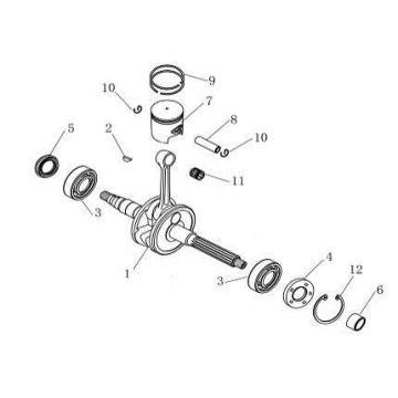 Wał korbowy China Venom czarny