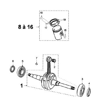 Wał Korbowy I Cylinder Peugeot Vogue Czarny