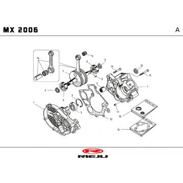 Wał korbowy Rieju MX niebieski 2010 2-suwowy