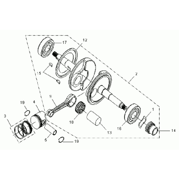 Wał korbowy/tłok/pierścień tłokowy SYM VS125 Euro3