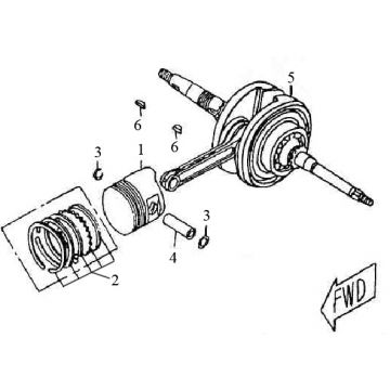 Wał korbowy Turbo RG50 125cc