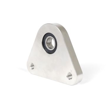 Lagerplaat driehoek achterwiel zwaaiend Piaggio Ciao,Bravo,Si CNC RVS