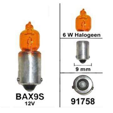 Lampa H6W BAX9s 12V 6W pomarańczowa
