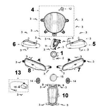 Licht Peugeot Django 125 Allure E3 2014-2017