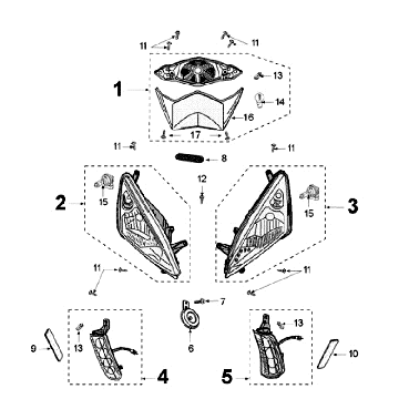 Light Peugeot Speedfight 3 4-suwowy Czerwony