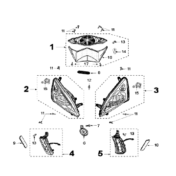 Światło Peugeot Speedfight 3 AC Czerwone