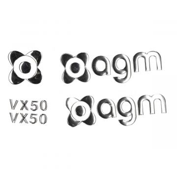 Zestaw naklejek logo Agm VX50 chrom oryginał