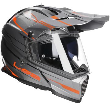 Kask adventure LS2 Pioneer EVO Knight MX436 glans tytanowy / czerwony